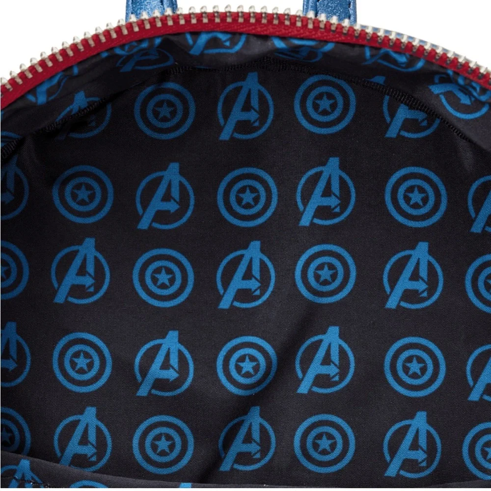 NWT - Loungefly Marvel Metallic Captain America Cosplay Mini Backpack